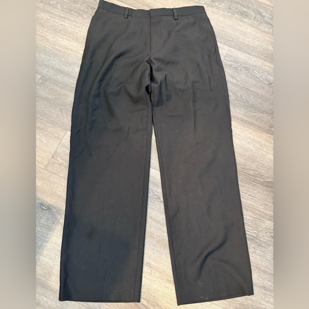 Banana Republic 100% Wool Modern Fit Chino Black Straight Leg Mens Pants 34x32